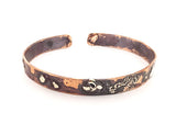 Burned Copper Silver Thin Cuff Handmade Bracelet by Rubini Jewelers