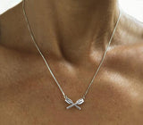 Crossed Tulip Oars Rowing Necklace with Box Chain by Rubini Jewelers