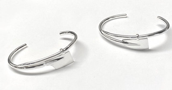 Cuff Bracelet: Small oar- silver plated