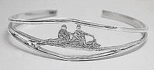 Cuff: Medium rowing 2x in split wire bracelet by Rubini Jewelers