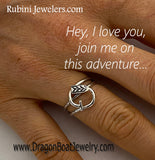 Dragon Boat Paddle with Chevron Design Knot Ring by Rubini Jewelers, media art