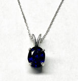 Diffused Sapphire in Sterling Silver Filigree Basket Pendant at Rubini Jewelers
