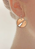 Dragon Boat Paddle on Copper Disc Earrings
