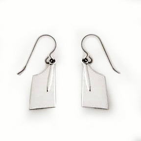 Medium Hatchet Rowing Blade on French Wire Earrings 
