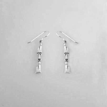 Two Petite Rowing Blades Dangle Earrings by Rubini Jewelers
