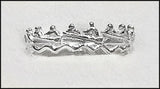 Eight Oared Rowing Boat Ring, back view, by Rubini Jewelers