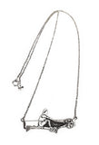 Rowing Machine, Ergometer, Crossfit on Bar Silver Necklace, by Rubini Jewelers