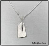Extra Long Hatchet Blade Rowing Pendant by Rubini Jewelers