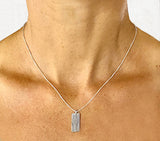 Silver Runner Silhouette on Rectangle Pendant by Rubini Jewelers