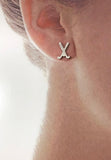 Crossed Field Hockey Stick Post Earrings by Rubini Jewelers