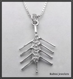 Fishbone Eight Pendant Sterling Silver, by Rubini Jewelers