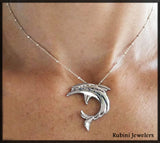 Gold Diamond  Amethyst & Sapphire Dolphin Pendant at Rubini Jewelers