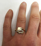 14kt Gold Oar Wrap Rowing Ring with Diamonds by Rubini Jewelers