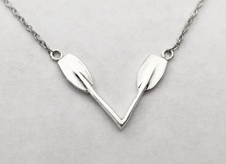 V-Shaped Tulip Oar Pair Necklace by Rubini Jewelers
