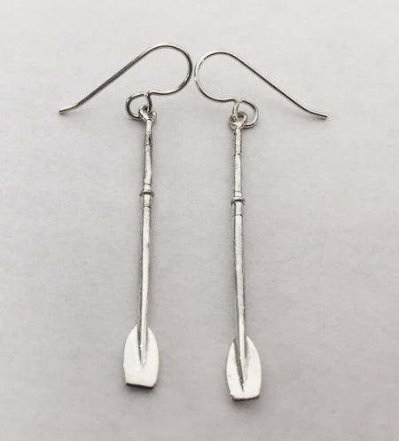 Sterling Silver Full Small Tulip Oar French Wire Earrings