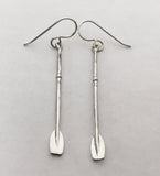 Sterling Silver Full Small Tulip Oar French Wire Earrings
