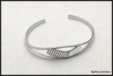 Ice Hockey Split Cuff Bracelet in Sterling Silver by Rubini Jewelers