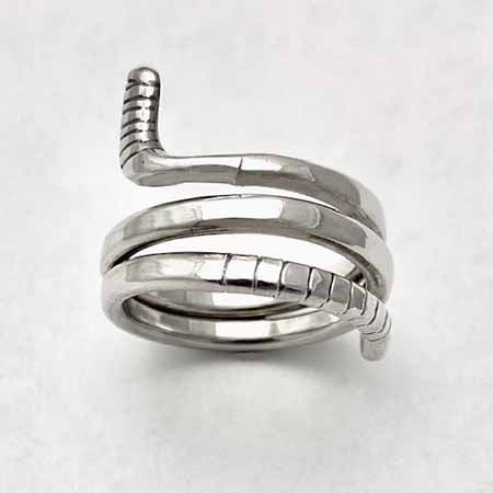Handmade Ice Hockey Stick Double Wrap Ring by Rubini Jewelers