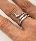 Handmade Ice Hockey Stick Double Wrap Ring by Rubini Jewelers
