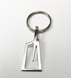 Stainless Steel Outline Hatchet Blade Keyring by Rubini Jewelers