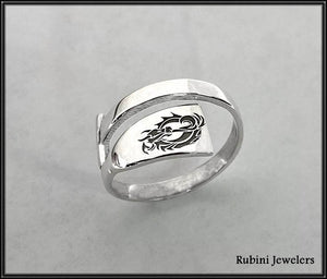 Large Dragon Boat Paddle Wrap Ring with Engraved Dragon by  Rubini Jewelers