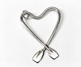 Large Free Form Heart with 2 Small Rowing Blades Pendant