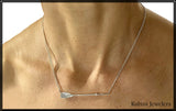 Large Horizontal Tulip Oar on Cable Chain Necklace by Rubini Jewelers