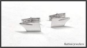 Large Rowing Blade with Hinged Backing Cuff Links by Rubini Jewelers