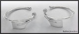Sterling Silver Large Rowing Hatchet Oars Post Hoop Earrings, by Rubini Jewelers