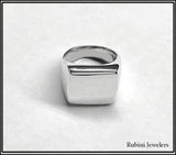 Large Silver Square Top Signet Ring by Rubini Jewelers