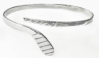 Large Sterling Silver Ice Hockey Stick Wrap Bracelet by Rubini Jewelers