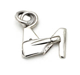 Block Letter "M" with Hatchet Blade Rowing Charm by Rubini Jewelers