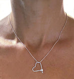 Free-Form Silver Medium Heart SUP Pendant by Rubini Jewelers
