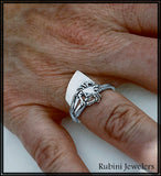 Medium Hatchet Oar Wrap with Crab Ring- Sterling Silver by Rubini Jewelers