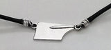 Medium Hatchet Rowing Blade with Leather Cord Anklet by Rubini Jewelers