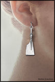 Medium Rowing Blade Earrings with twist on French Wire by Rubini Jewelers