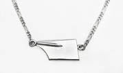 Medium Rowing Hatchet Blade with Figaro Chain Anklet by Rubini Jewelers