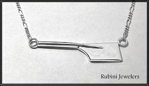 Necklace: Medium Hatchet + Shaft w/ Figaro Chain by Rubini Jewelers