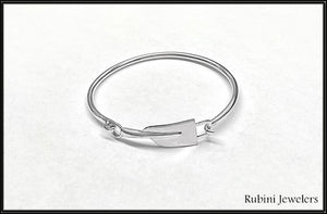 Medium Rowing Oar Hinged Bangle Bracelet by Rubini Jewelers