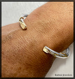 Men's Cuff Bracelet with Gold Mini Blades & 1/4 Twist by Rubini Jewelers