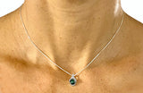 Sterling Silver Natural Round Malachite Pendant by Rubini Jewelers