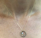 14K Gold Heart and Diamond Circular Pendant by Rubini Jewelers