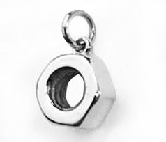 7/16" Nut Sterling Silver Rowing Charm, by Rubini Jewelers