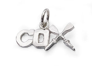 Small COX Pendant with Rowing Crossed Oars by Rubini Jewelers