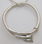 Open Circle Petite Rowing Oar Pendant Necklace by Rubini Jewelers