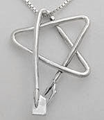 Pendant: Star with 2 mini blades together by Rubini Jewelers