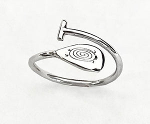 SUP Paddle Board "Shy Turtle" Adjustable Ring by Rubini Jewelers
