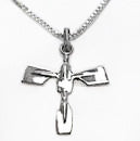 Cross Formed with 4 Mini Blades Pendant, by Rubini Jewelers