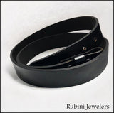 Snap On Rugged Black Full Grain Leather Belt from Rubini Jewelers