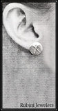 Petite Crossed Hatchet Oars on Solid Circle Post Earrings by Rubini Jewelers